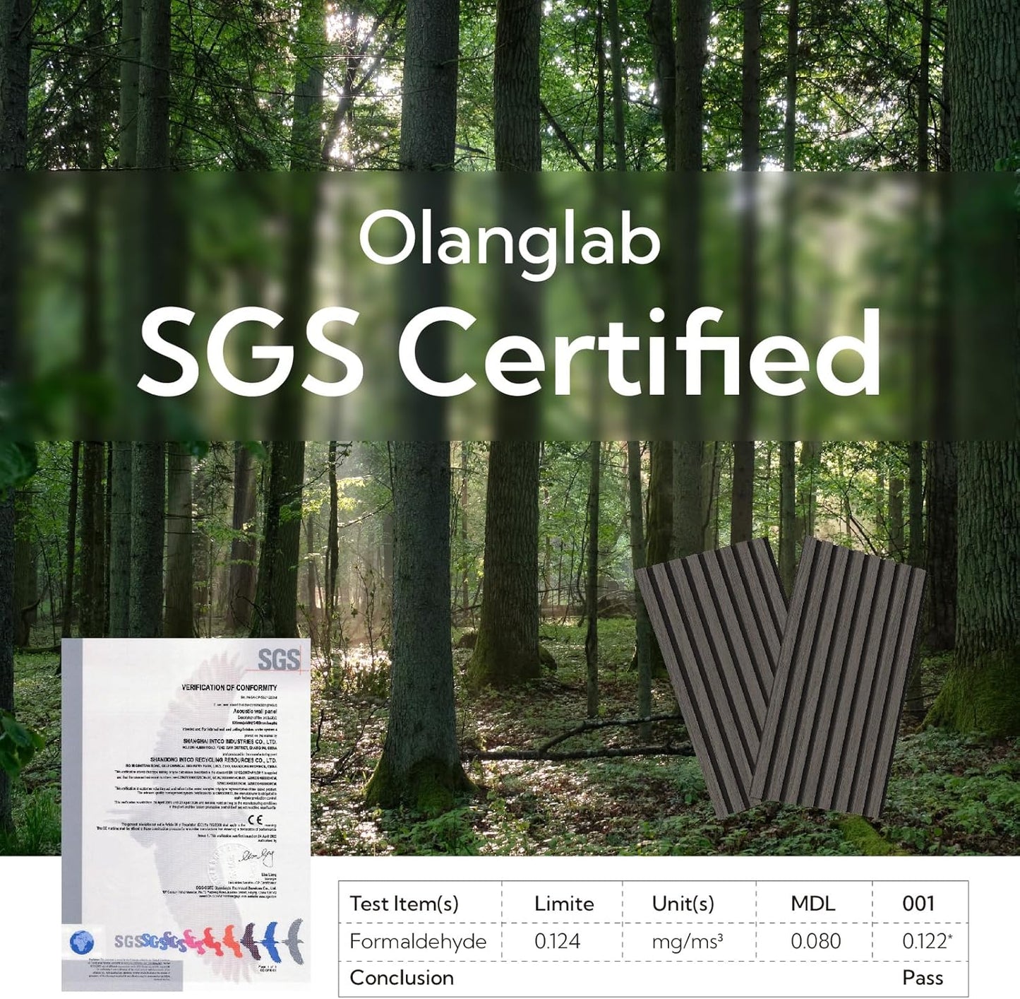 Olanglab Wood Slat Wall Panels 4 Pack, Wooden Acoustic Wall Panels, 94.5"x12.6" Each 3D Wall Panels for Interior Wall Decor (Black-Extendo Trio)-VerdiqueGarden