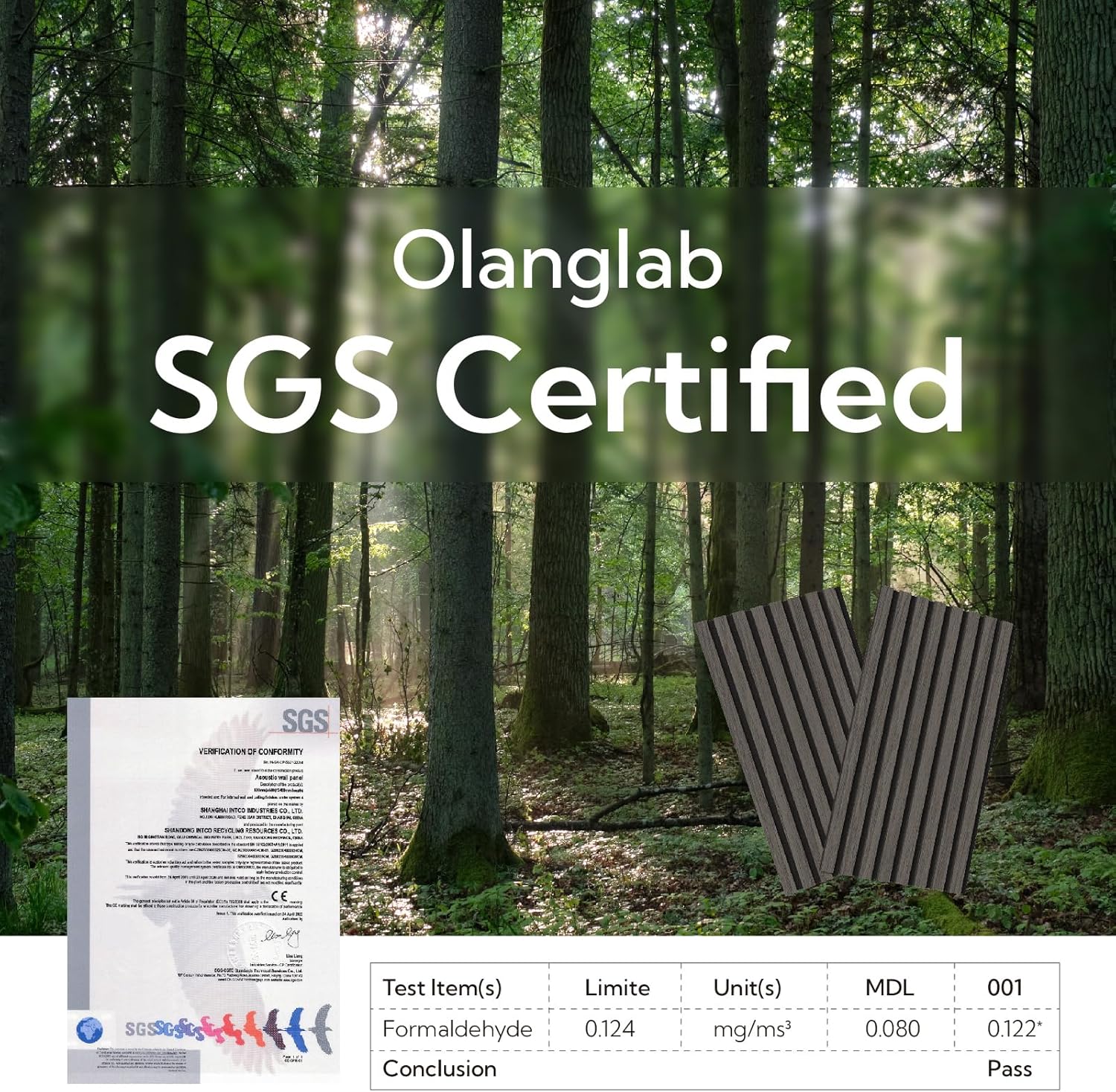 Olanglab Wood Slat Wall Panels 4 Pack, Wooden Acoustic Wall Panels, 94.5"x12.6" Each 3D Wall Panels for Interior Wall Decor (Black-Extendo Trio)-VerdiqueGarden