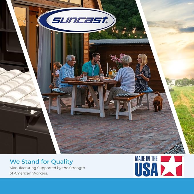 Suncast 33.5-Gallon Capacity Package Delivery Box, Parcel Drop Box with Lock, Weather Resistant Outdoor Storage Solution for Secure Package Deliveries, Made in USA-VerdiqueGarden