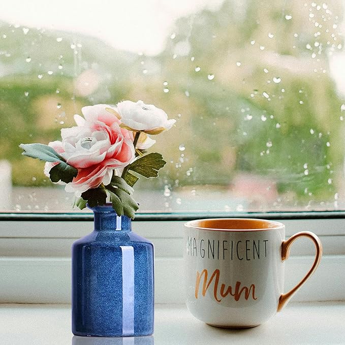 Blue Ceramic Vase Set of 3,Home Decorative Flower Vase,Small vase Set for Farmhouse Living Room Bedroom Tabletop Decor,Office Bookshelf Centerpiece Entrance Decoration-VerdiqueGarden