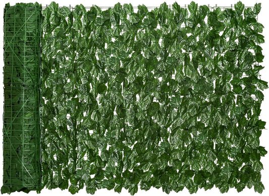 DearHouse Artificial Ivy Privacy Fence, 196.85x39.37inch Artificial Hedges Fence and Faux Maple Leaf Decoration for Outdoor Garden Decor-VerdiqueGarden