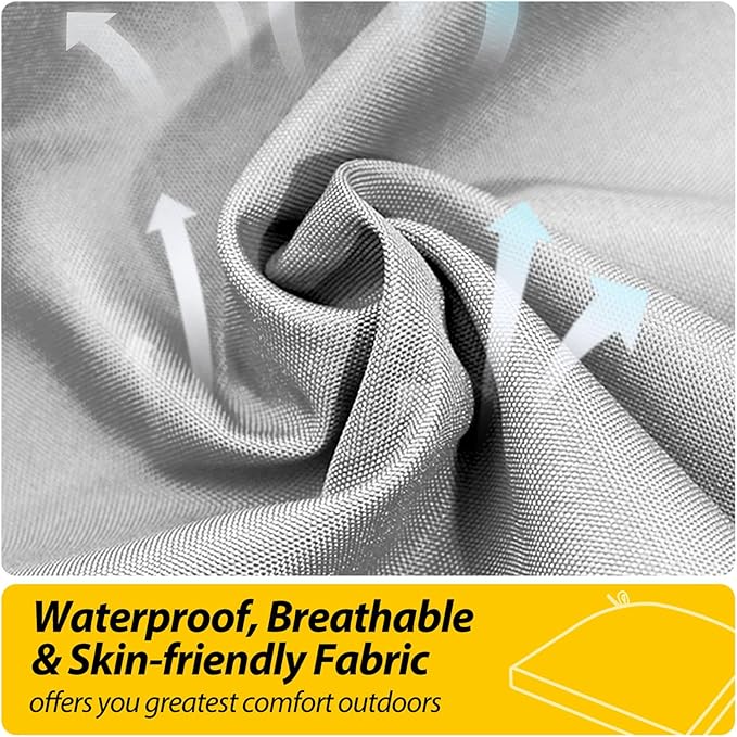 AAAAAcessories Outdoor Seat Cushions for Chairs, Waterproof, Fade-Resistant Patio Furniture Replacement Cushions, 17" x 16" x 2", Set of 2, Gray-VerdiqueGarden