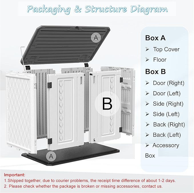 Sheds & Outdoor Storage, 34 Cu.ft Horizontal Storage Sheds Outdoor with Floor, Outdoor Storage Cabinet Waterproof for Garage Storage, Pool Storage, Bike Shed, Garden Shed-VerdiqueGarden