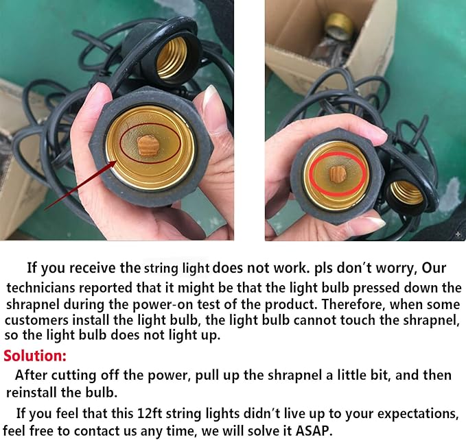 FRIDEKO HOME Waterproof Outdoor String Lights - 12Ft Commercial Grade Patio Lights Heavy Duty Light String Hanging Light Fixture with 11W S14 Bulbs for Deckyard Garden Porch Party Decor-VerdiqueGarden