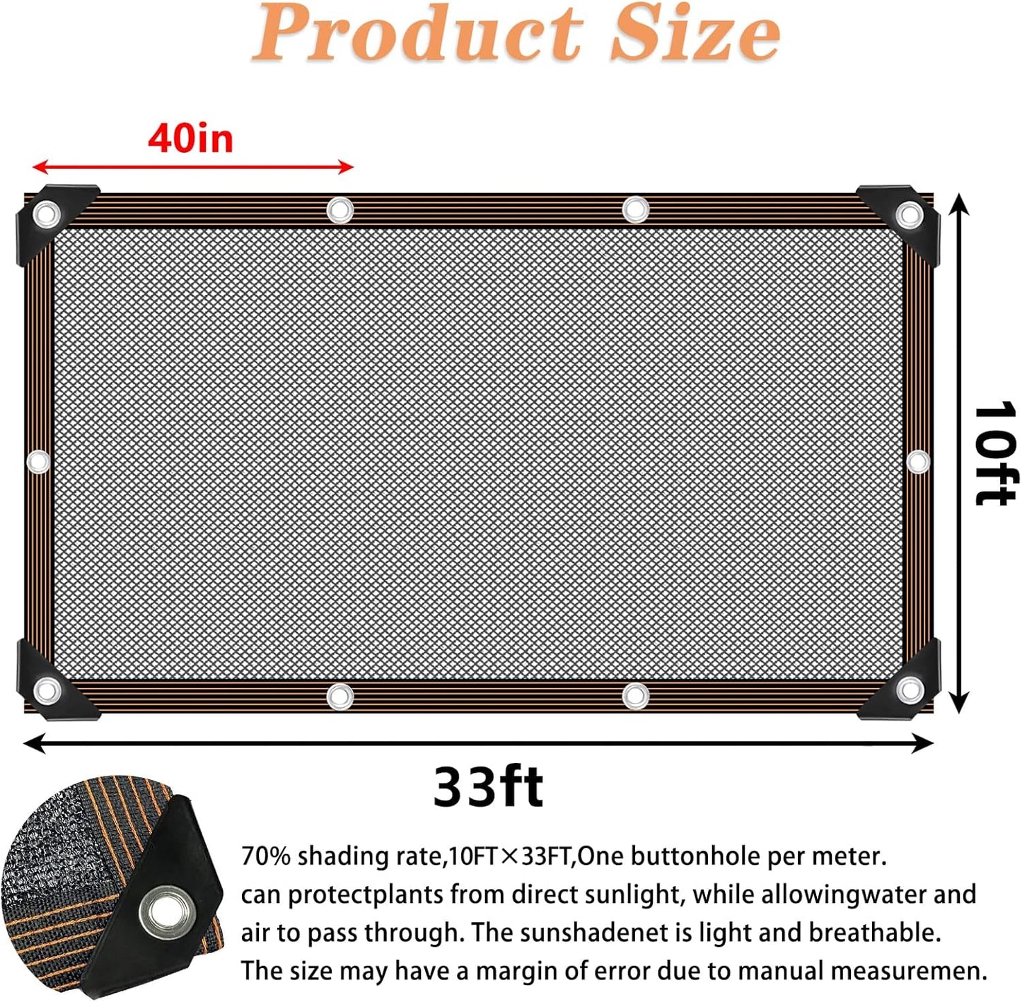 QLOFEI Shade Cloth - for Plants Greenhouse, 70% Sunblock Shade Sails -for Outdoor Garden Pergola Patio Lawn Sun Shade Cloths for Kennel Chicken Coop Easier to Hang Plant Shade Net Cover-VerdiqueGarden