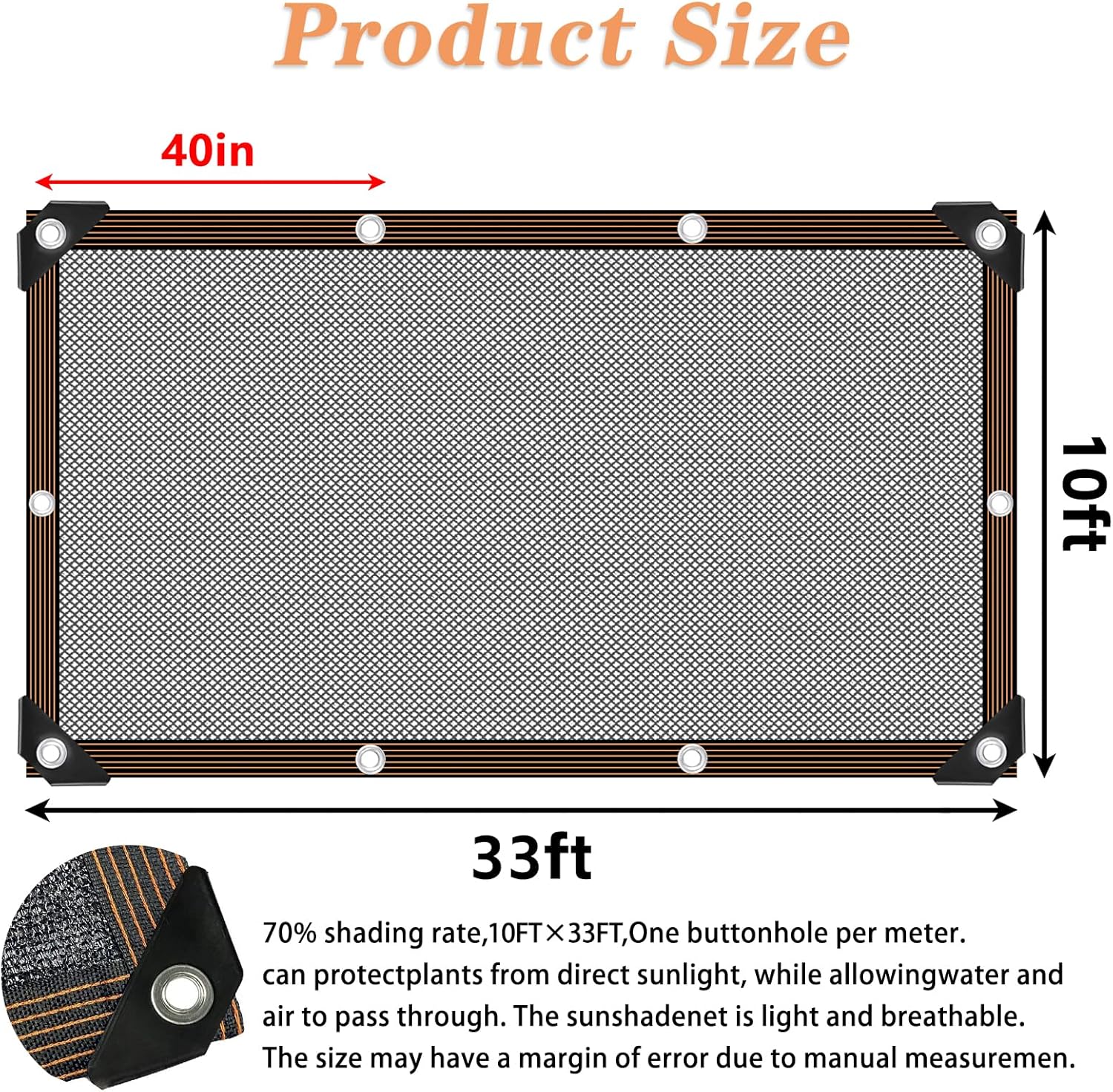 QLOFEI Shade Cloth - for Plants Greenhouse, 70% Sunblock Shade Sails -for Outdoor Garden Pergola Patio Lawn Sun Shade Cloths for Kennel Chicken Coop Easier to Hang Plant Shade Net Cover-VerdiqueGarden
