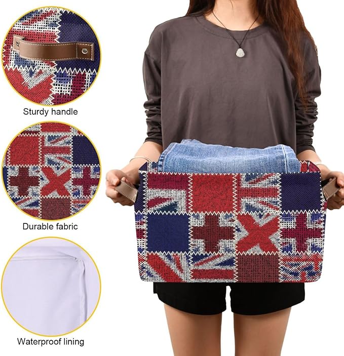 Flag Rectangular Storage Basket Organizer Bin Shelf Baskets For Clothes For Home Office Dorm-VerdiqueGarden