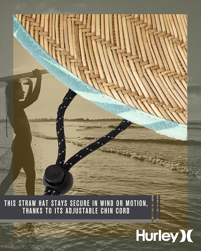 Hurley Women's Straw Hats - Real Straw Hat Medium Brim and Adjustable Chin Strap-VerdiqueGarden