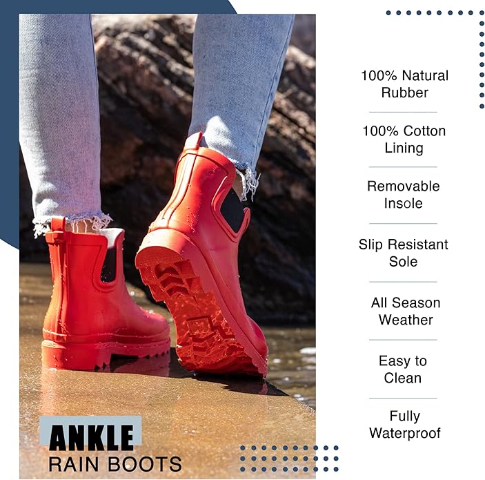 NORTY - Womens Ankle Rain Boots - Ladies Waterproof Winter Spring Garden Boot runs ½ size large-VerdiqueGarden