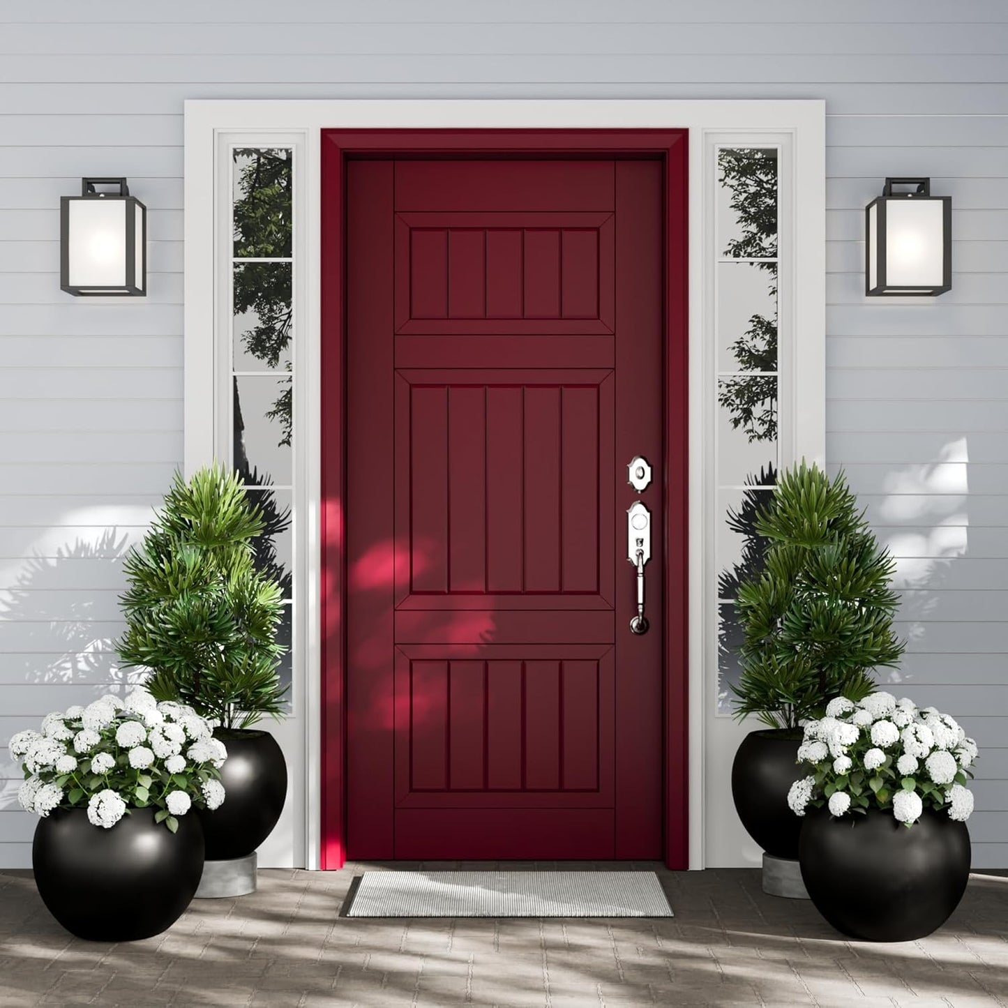 DTY Signature Mount Sherman Lightweight Durable Modern Fiberstone Sphere Planter for Indoor & Outdoor Drainage Hole & Rubber Plug Weather Resistant, 17" H x 21" Dia 14.4" Pot Opening - Large, Black-VerdiqueGarden