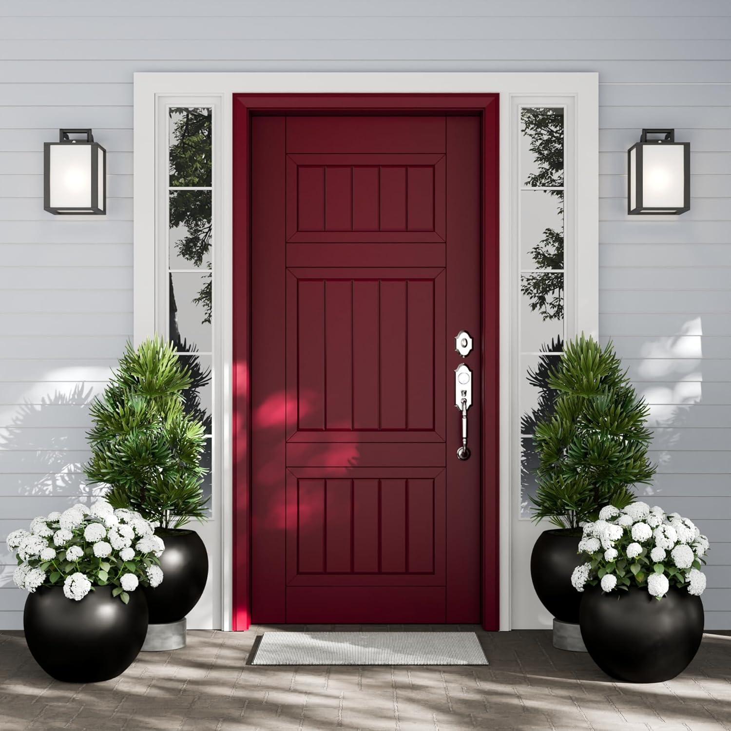 DTY Signature Mount Sherman Lightweight Durable Modern Fiberstone Sphere Planter for Indoor & Outdoor Drainage Hole & Rubber Plug Weather Resistant, 17" H x 21" Dia 14.4" Pot Opening - Large, Black-VerdiqueGarden