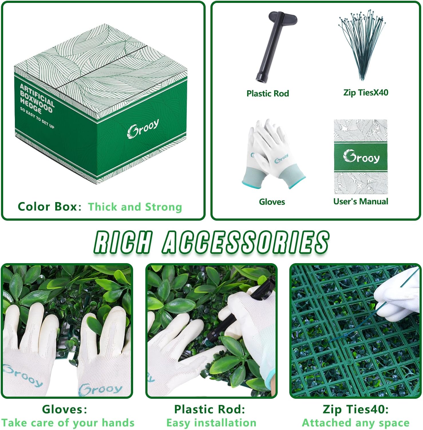 Grass Wall 20"x20" Pack of 16, Artificial Boxwood Panels, Privacy Hedge Fence Screen with UV Protection, Greenery Backdrop for Indoor Home Wedding Decor and Outdoor Garden Backyard-VerdiqueGarden