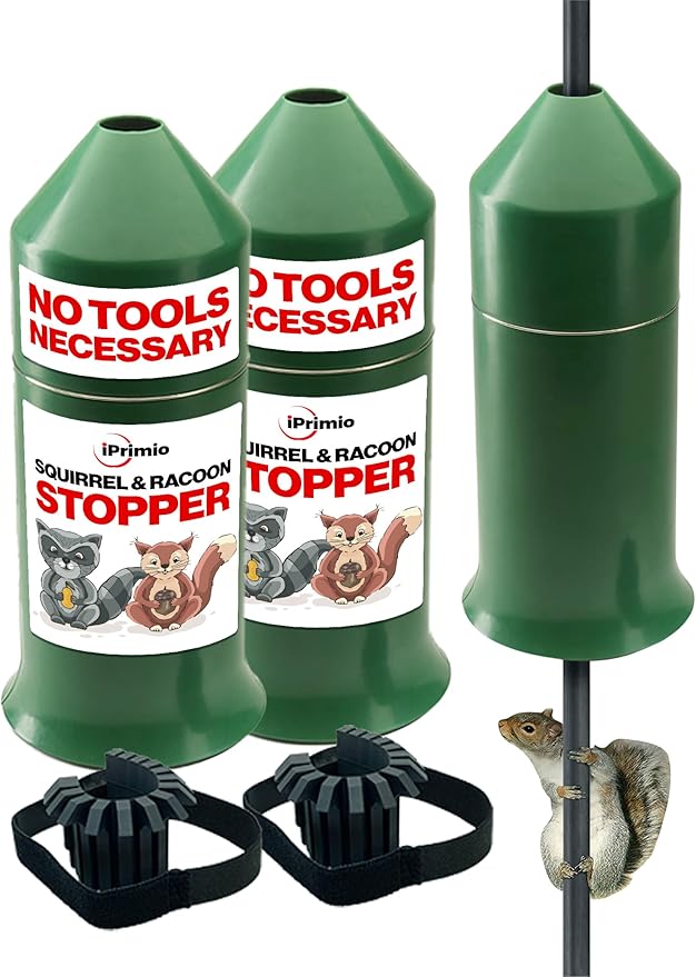 iPrimio 18" Squirrel Baffle – Easy Install Wrap Around Design: Durable Weather-Resistant Bird Feeder Baffle for Poles, Protects Hanging Feeders, No-Tool Setup, 2 Pack-VerdiqueGarden