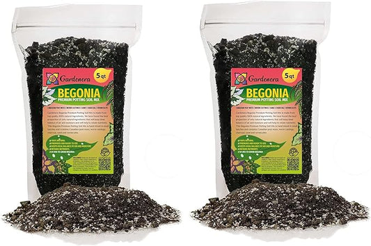 Begonia Plant Potting Soil - All-Natural Blend for Thriving Begonia Plants - Boosts Root Health and Enchanting Blooms - 10 Quart-VerdiqueGarden