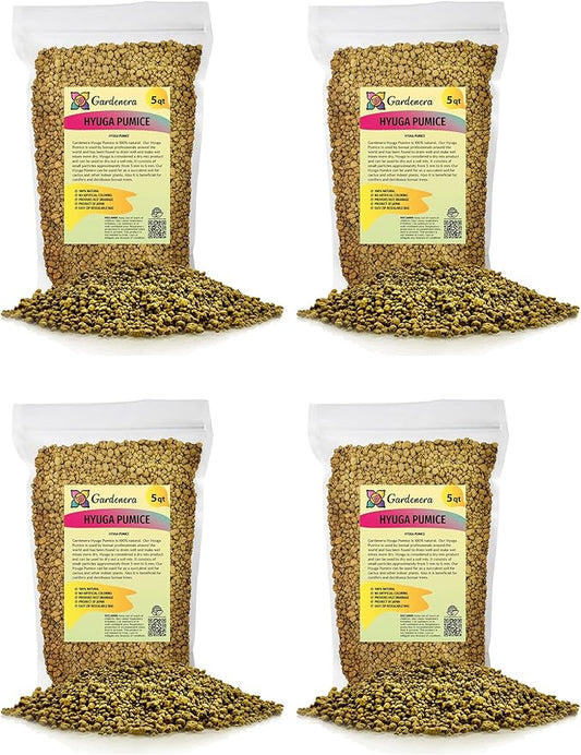 Japanese Hyuga Pumice - 20 Quart - Premium Additive for Orchid & Bonsai Tree Soil |Professional Imported Sifted and Ready to Use (4 Bags of 5 Quart)-VerdiqueGarden