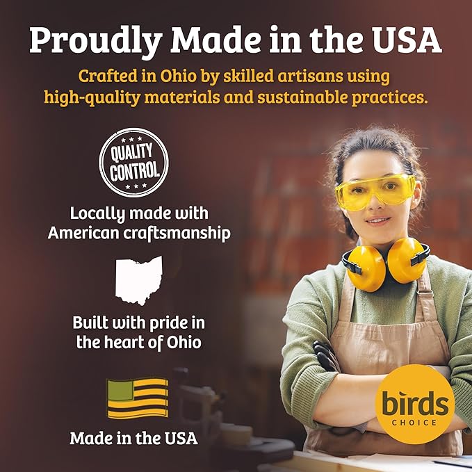 Birds Choice Ohio Stoneware Bird Bath | Pedestal Bird Bath, Stable Locking Top | Weather-Resistant Ceramic Clay, Glazed Finish | Outdoor Garden & Patio Decor | 22" H x 17" D, Summer Blue-VerdiqueGarden