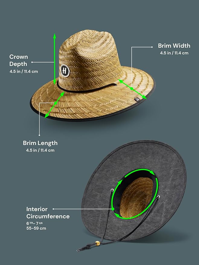 Straw Hat for Men & Women | Lifeguard Hat, Beach Hat & Sun Hat | UPF 50+ Wide Brim for Sun Protection | One Size | Hemlock-VerdiqueGarden