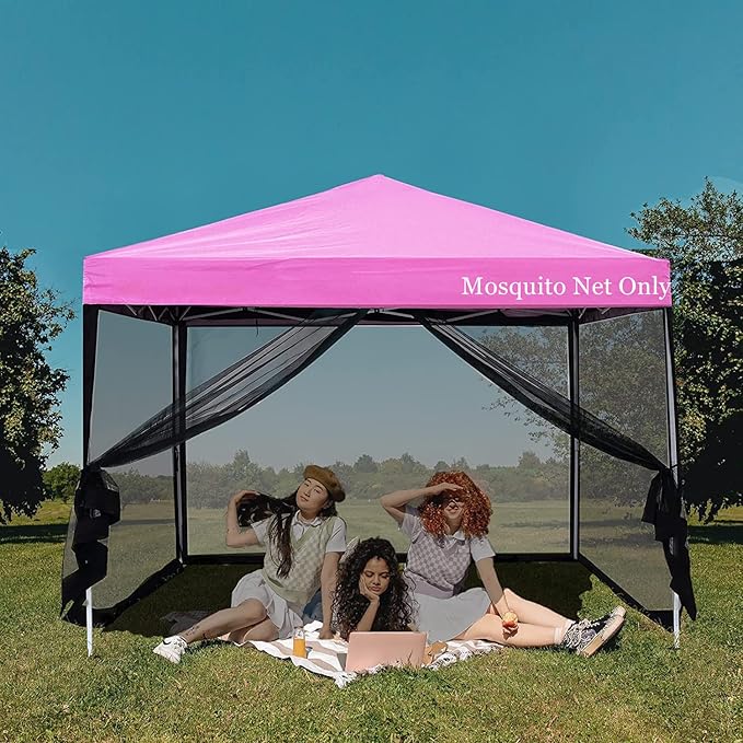 10x10 Mosquito Net with Zipper for Patio Camping Gazebo and Canopy Tent, Outdoor Gazebo Replacement Mosquito Netting Tent Screen Wall, Ultra Fine Mesh(Only Net No Frame)-VerdiqueGarden