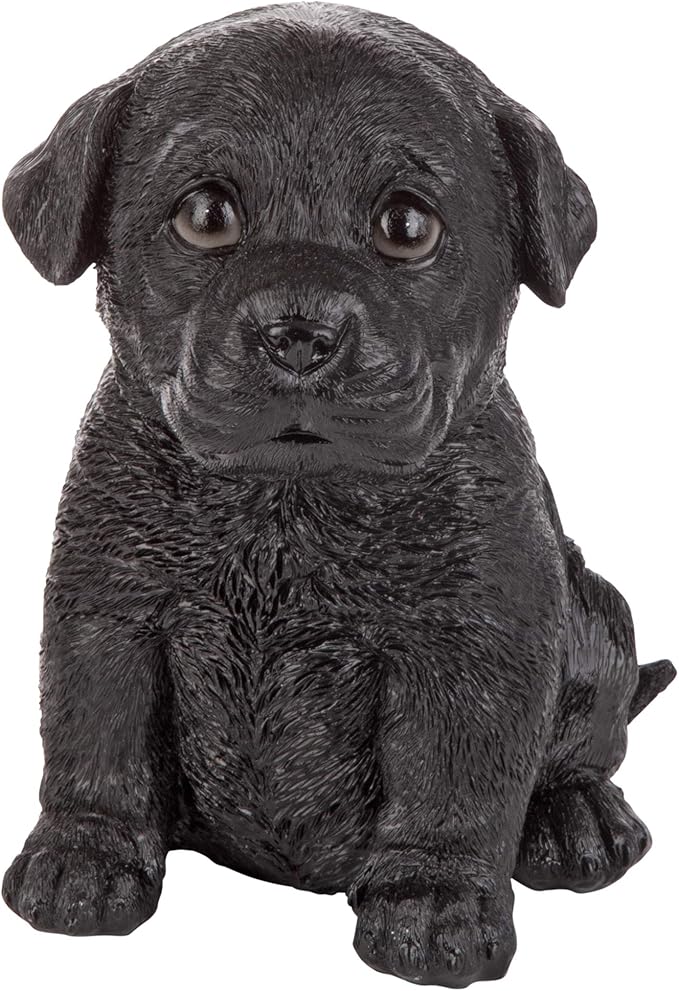 Design Toscano Black Lab Puppy Partner Collectible Dog Statue-VerdiqueGarden