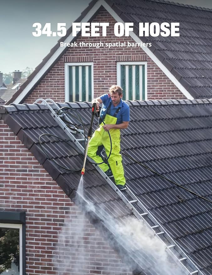 Gas Pressure Washer 3800 PSI and 2.5 GPM, 212CC, with Onboard Soap Tank, 10" Wheel, 5 Nozzle Set, for Cars/Fences/Homes/Patios/Furniture-VerdiqueGarden