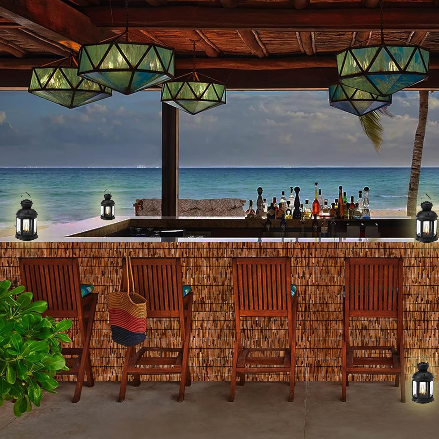 2Pack Bamboo Reed Fencing,4FT X 16.4FT Natural Reed Fence Reed Screen for Balcony Bamboo Reed Fence 4 Feet High for Outdoor Backyard Patio(Brown)-VerdiqueGarden