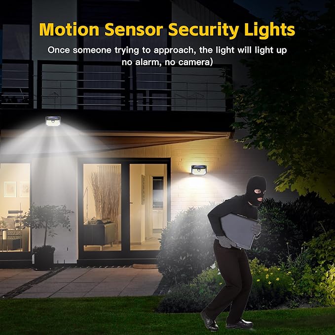 Solar Lights Outdoor Motion Sensor, 178 LED 300LM Waterproof IP65, Wall Mounted Security Light with 3 Modes, 270° Wide AngleWide Angle, Solar Powered for Garden, Yard, Patio, Front Door(2Pack)-VerdiqueGarden