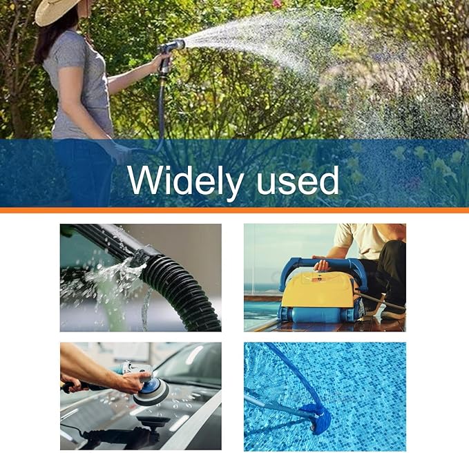 0.75 Inch Pond Tubing, 3/4" ID Corrugated Water Pipe, 20 Feet Length Flexible PVC Hose Pipe with Pipe Fittings, Aquarium, Pond Waterfall, Garden Pond Pump Drainage Tube Black-VerdiqueGarden