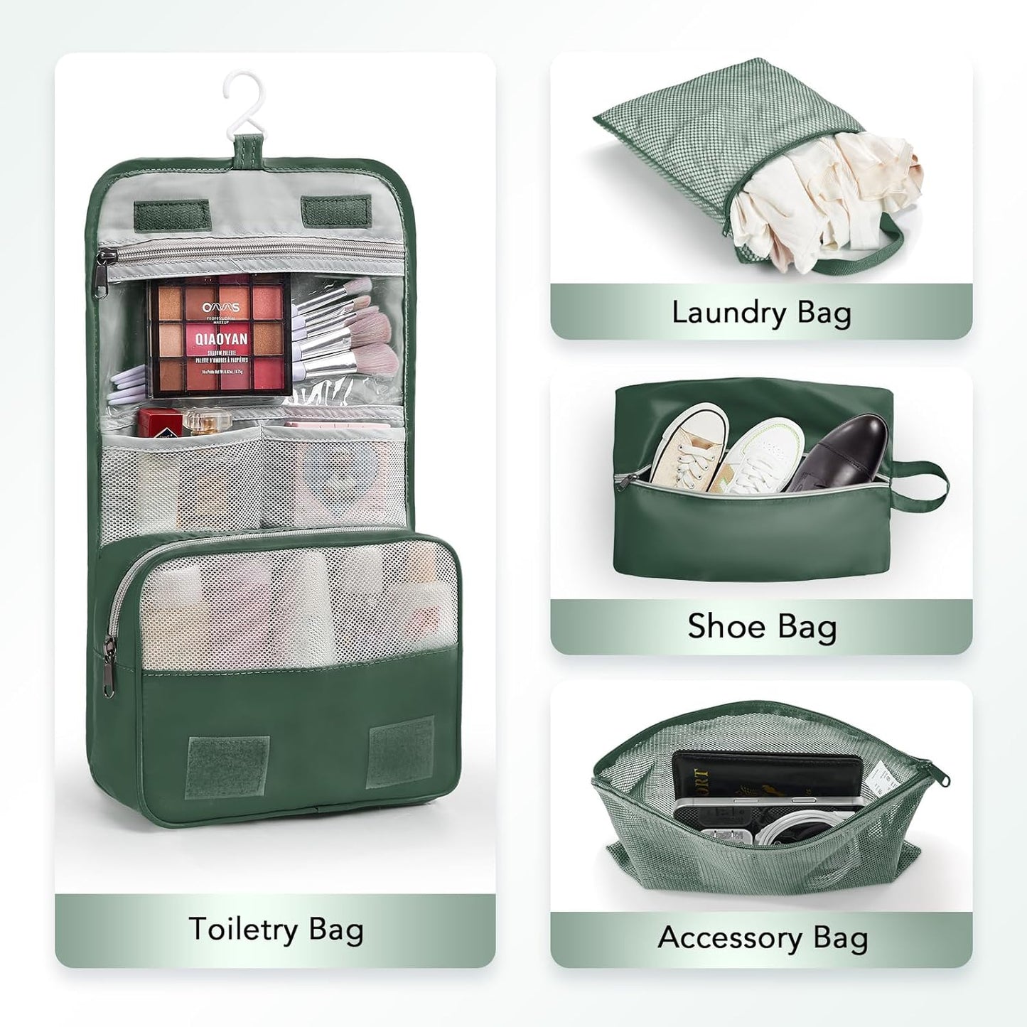 8 Set Compression Packing Cubes for Travel Essentials,Compressible Expandable Packing Cubes for Suitcase,OlarHike Luggage Organizer Bags for Travel,Handy Helper for Organizing Clothes(Dark Green)-VerdiqueGarden