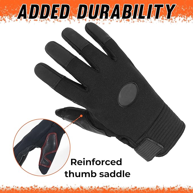 HLDD HANDLANDY Leather Work Gloves for Men & Women, Adjustable Wrist Cowhide Gardening Glove with Reinforced Palm for Driver-VerdiqueGarden