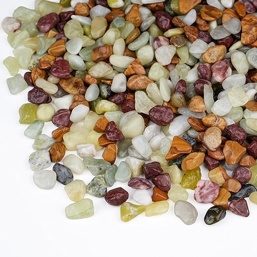 10 lbs Pebbles for Indoor Plants, Succulent Rocks, 3/8" Polished Pebbles for Bamboo, Vase, Terrarium, Natural Decorative Small River Rocks for Crafts, Cactus, Outdoor Garden Landscaping-VerdiqueGarden