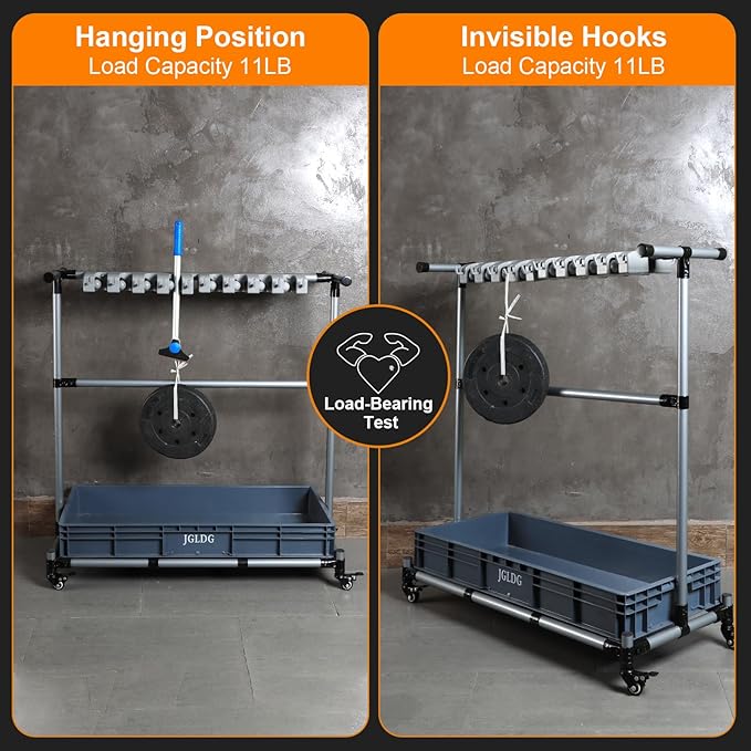 Mop and Broom Holder with Wheels - Keep Your Cleaning Tools Organized! (L)-VerdiqueGarden