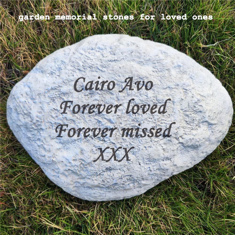 Personalized Decorative Garden Stones Engraved with Any Message, Indoor or Outdoor Welcome Stones Memorial Stones Cemetery Decorations for Housewarming,Memorial Gifts Special Day Gifts,11"X8"-VerdiqueGarden