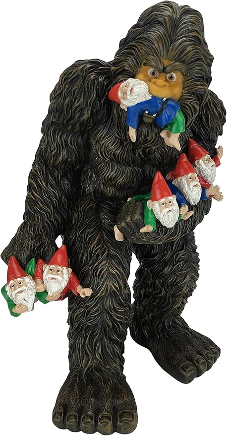 GlitZGlam Large Miniature Bigfoot and Gnomes for Fairy Garden. A Large Gnome Figurine (13 inch High) and Fairy Garden Accessory-VerdiqueGarden