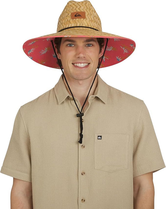 Quiksilver Men's Wide Brim Outdoor Lifeguard Straw Sun Hat-VerdiqueGarden