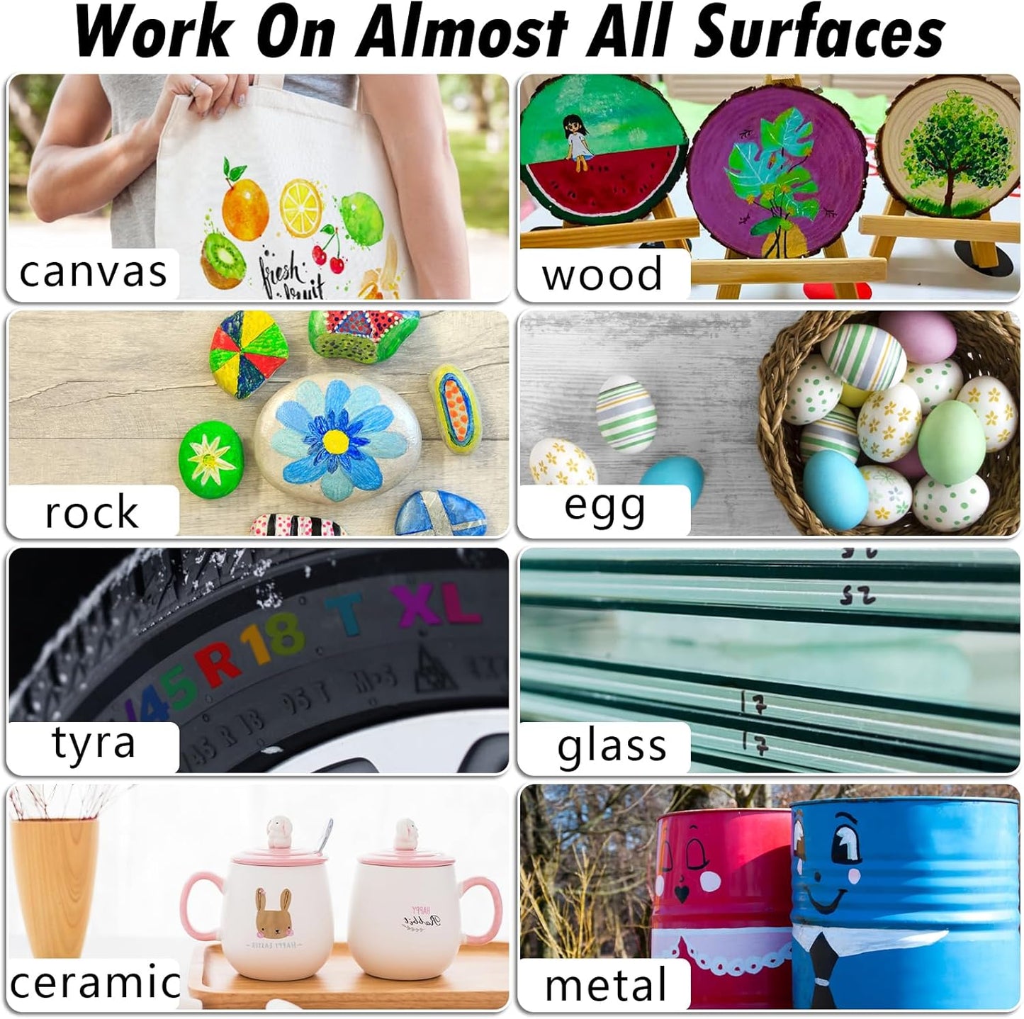 Brown Paint Markers, 3 Pack Oil-Based Waterproof Quick Dry Permanent Paint Pen Set for Rocks Painting, Wood, Fabric, Plastic, Canvas, Glass, Mugs, Metal, Tire, Stone, DIY Craft-VerdiqueGarden