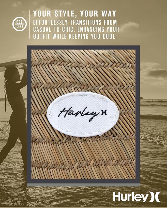 Hurley Women's Straw Hats - Real Straw Hat Medium Brim and Adjustable Chin Strap-VerdiqueGarden