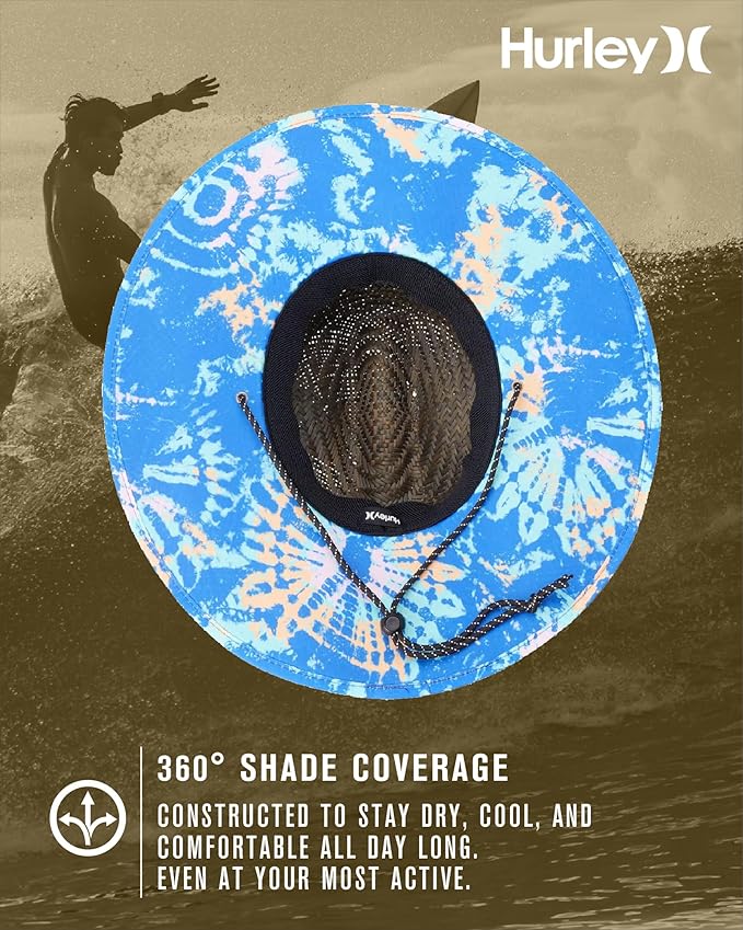 Hurley Men's Straw Hat - Bayside Lifeguard Straw Sun Hat-VerdiqueGarden