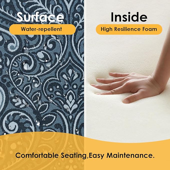 Outdoor Round Corner Seat Cushion, 17"x16"x2", Set of 4, Non Slip Seat Cushion Pads with Removable Cover for Patio Furniture, Garden Yard Lawn, Warm Taupe-VerdiqueGarden