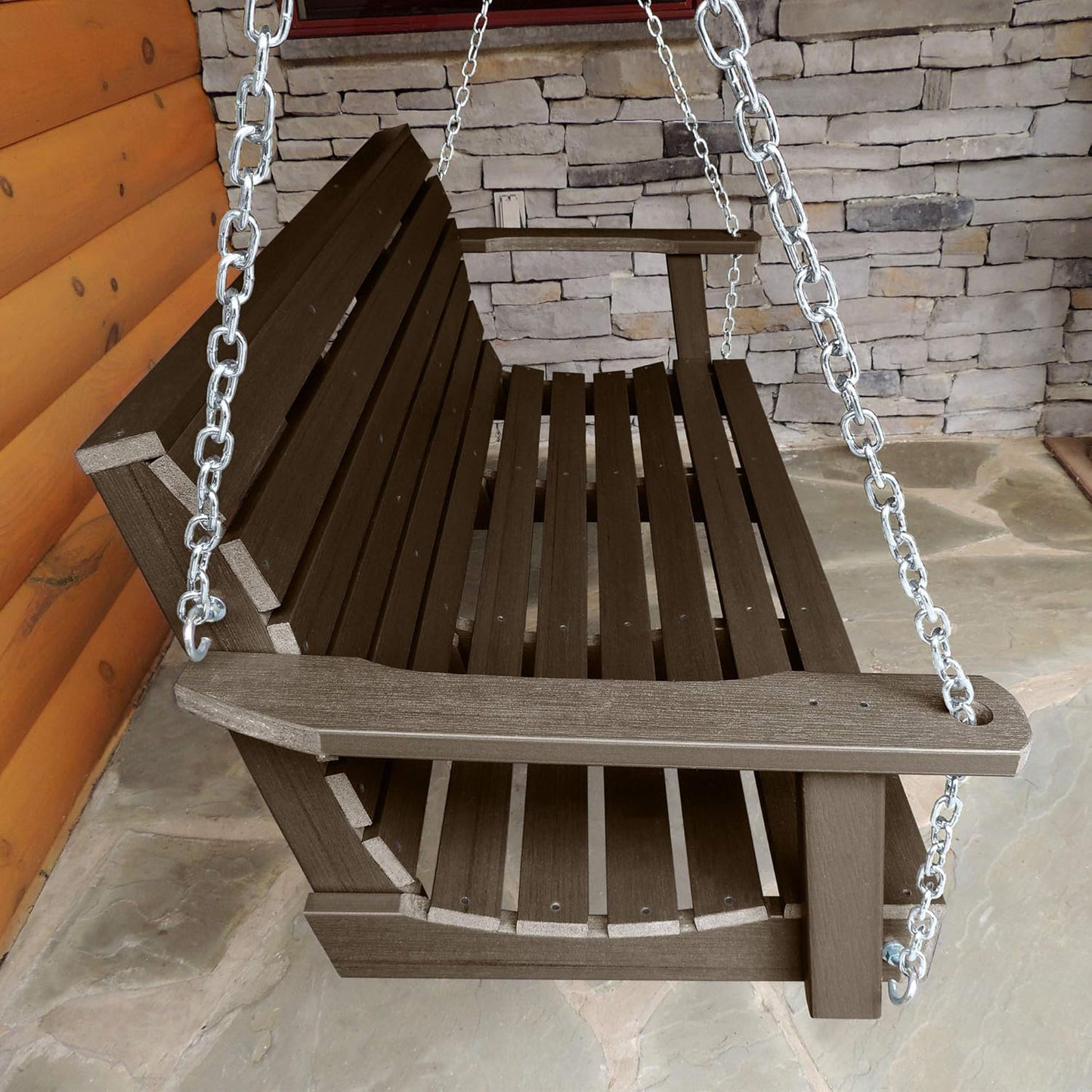 highwood Weatherly Porch Swing, 4 Feet, Weathered Acorn-VerdiqueGarden