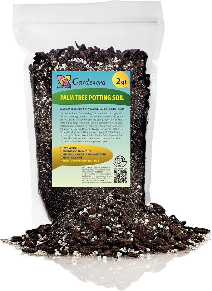 Palm Tree Potting Mix - The Ultimate Soil for Strong and Healthy Palms - Top Choice for Palm Tree Growers [2 Quart Bag]-VerdiqueGarden