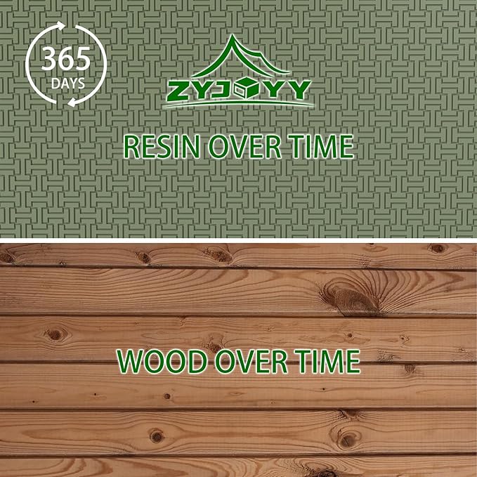 Outdoor Storage Box, 90 Gallon Deck Box, Waterproof Resin Storage Bin for Patio Cushions, Gardening Tools, Lockable, UV Resistant,Olive Green-VerdiqueGarden