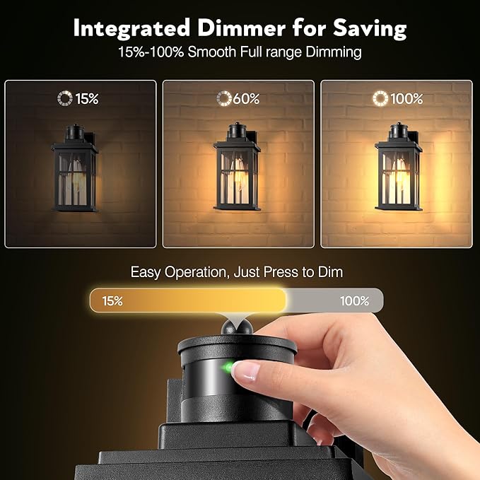 Motion Sensor Outdoor Light, Black Porch Light Dusk to Dawn, Waterproof Outdoor Motion Sensor Light, Anti-Rust Outside Lights for House, Garage, Doorway, Porch, 100% Aluminum-VerdiqueGarden