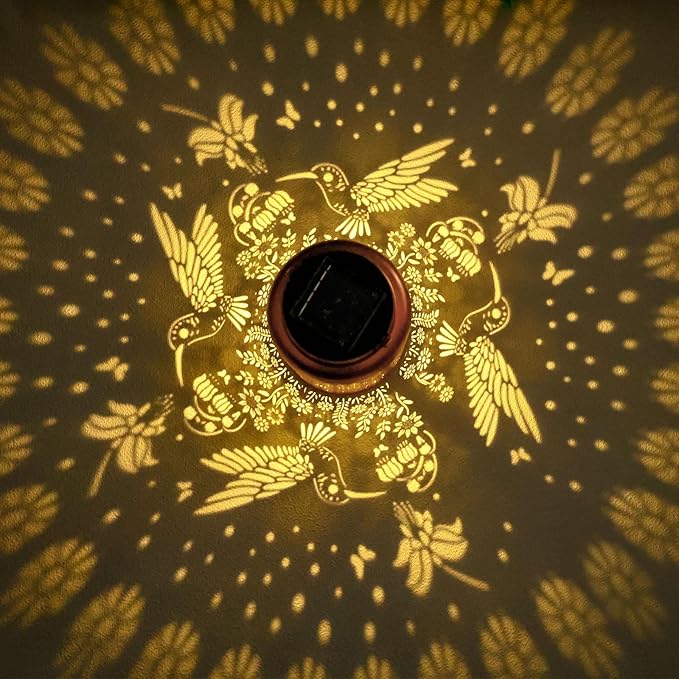 Hummingbird Solar Lanterns Outdoor Waterproof Hanging Solar Lights Metal Decorative LED Lanterns Outside Decor for Garden,Yard,Patio,Lawn Christmas Gifts for Women Mom-VerdiqueGarden