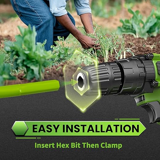 SYITCUN Auger Drill Bit for Planting - 2" X 32" Heavy-Duty Garden Auger Spiral Drill Bit - Bulb Planter Tool & Auger Post Hole Digger - 3/8" Hex Drive Drill-VerdiqueGarden