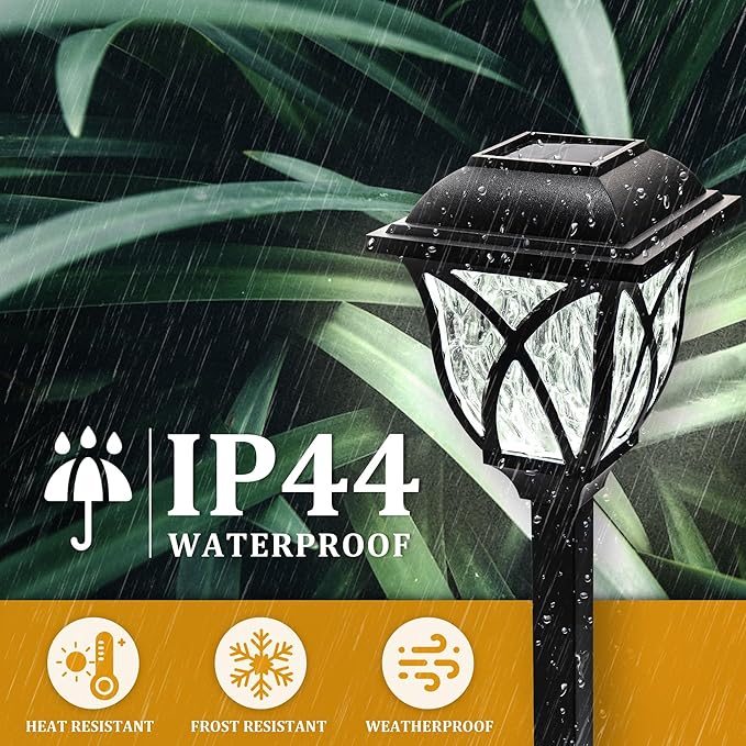 GIGALUMI Solar Lights Outdoor Waterproof, 6 Pack LED Solar Garden Lights, Solar Lights for Outside, Garden Decor for Yard, Patio, Landscape, Planter, Walkway (Cold White)-VerdiqueGarden