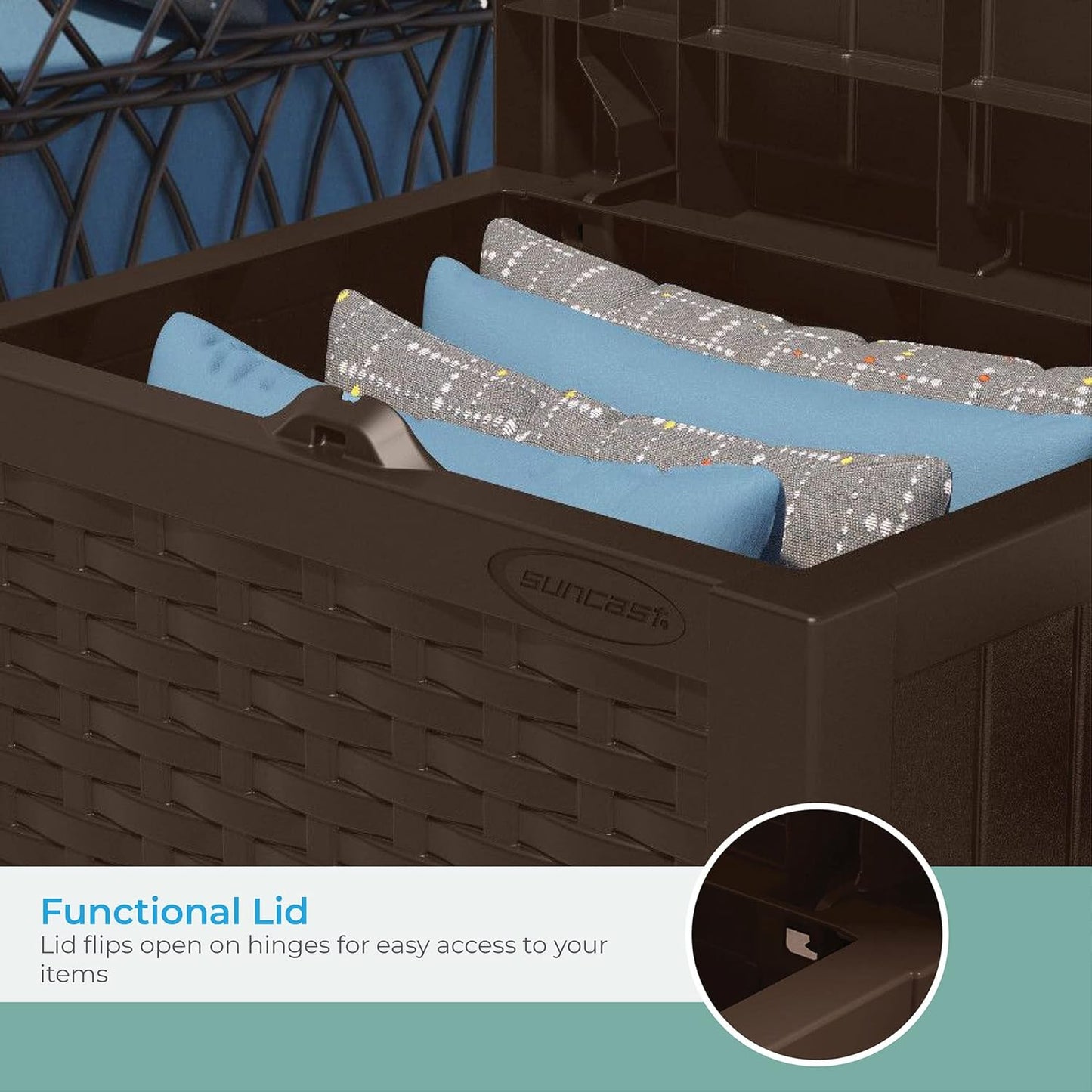 Suncast 22 Gallon Small Resin Storage Seat, Java, SSW600J-VerdiqueGarden