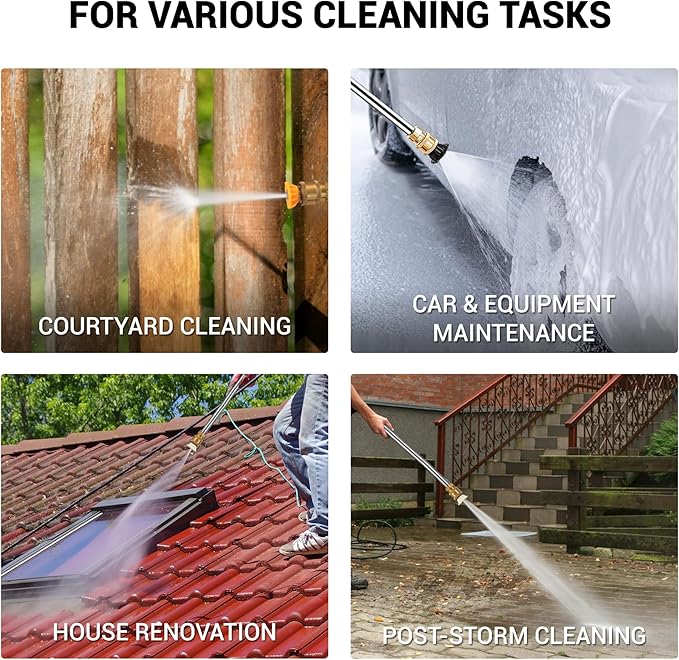 3600 PSI Gas Pressure Washer, 2.3 GPM Heavy-Duty Power Cleaner with 212CC Engine, 5 Quick-Connect Nozzles, 30FT Hose & Reel, Maintenance-Free Axial Cam Pump, for Commercial, Home Cleaning-VerdiqueGarden