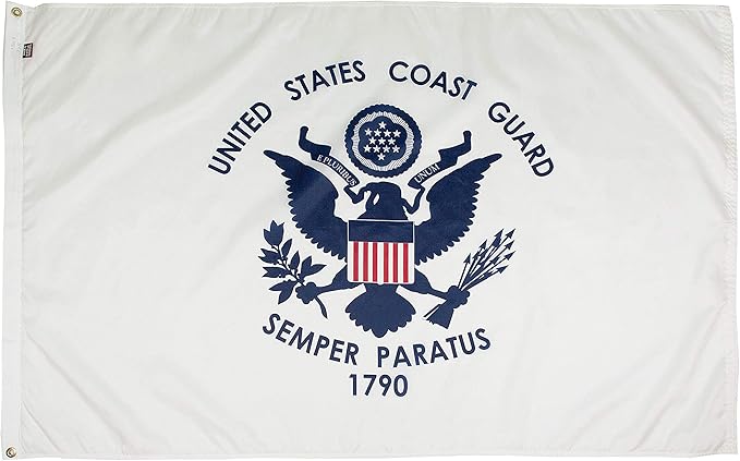 FlagSource U.S. Coast Guard Nylon Military Flag, Made in The USA, 2x3'-VerdiqueGarden