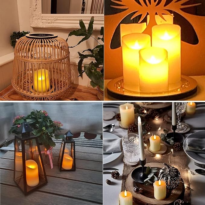 Tappovaly Flameless Flickering Battery Operated Candles 3pack Real Wax Pillar LED Candles with 10-Key Remote Control and 24 Hours Timer for Wedding, Party, Home Decoration (Ivory)-VerdiqueGarden