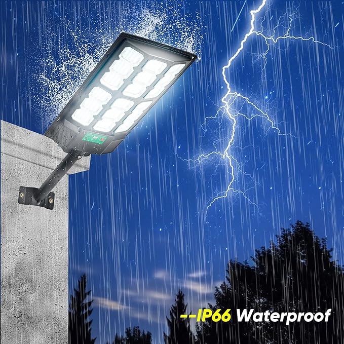 2025 New Solar Street Lights Outdoor Waterproof 6500K 20000LM 5730 LEDs Solar Parking Lot Lights Dusk to Dawn Flood Light Motion Sensor and Remote Control for Area Lighting Yard, 2 Pack-VerdiqueGarden